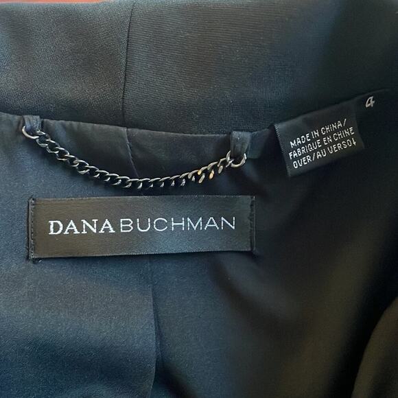 NEW Dana Buchman Black Stretch Wool Blazer Office Snap Front Fall Classic Preppy - Picture 5 of 8